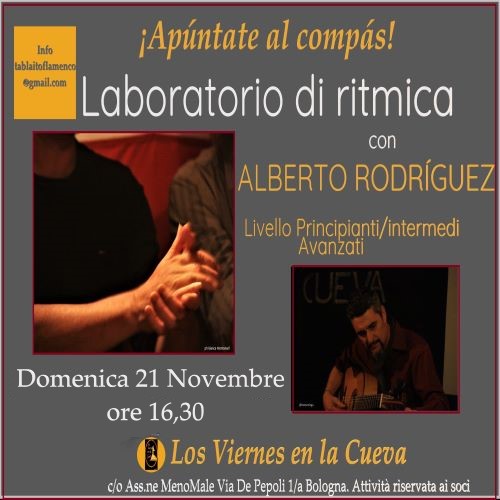 los viernes en la cueva, tablao, corsi di flamenco, Bologna,Alberto Rodriguez