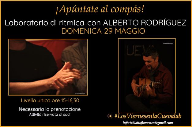 los viernes en la cueva, tablao, corsi di flamenco, Bologna,Alberto Rodriguez