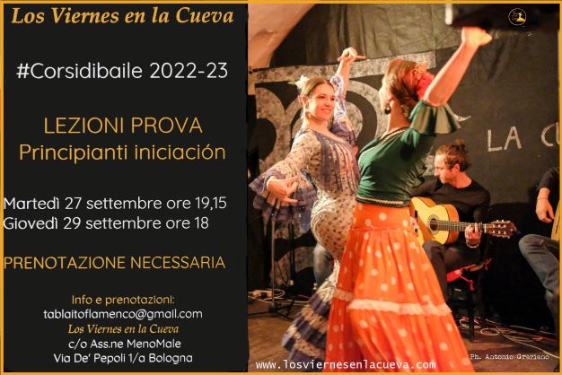 los viernes en la cueva, tablao, corsi di flamenco, Bologna,Ada Maria Grifoni, bologna, centro storico