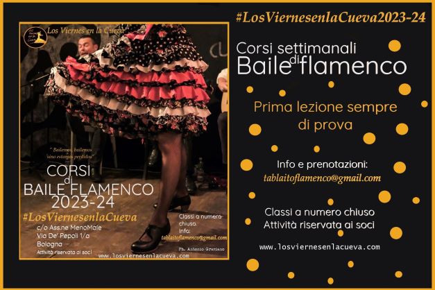 los viernes en la cueva, tablao, corsi di flamenco, Bologna,Ada Maria Grifoni, Maria José León Soto, Flamenco Bologna, corsi di flamenco Bologna centro storico